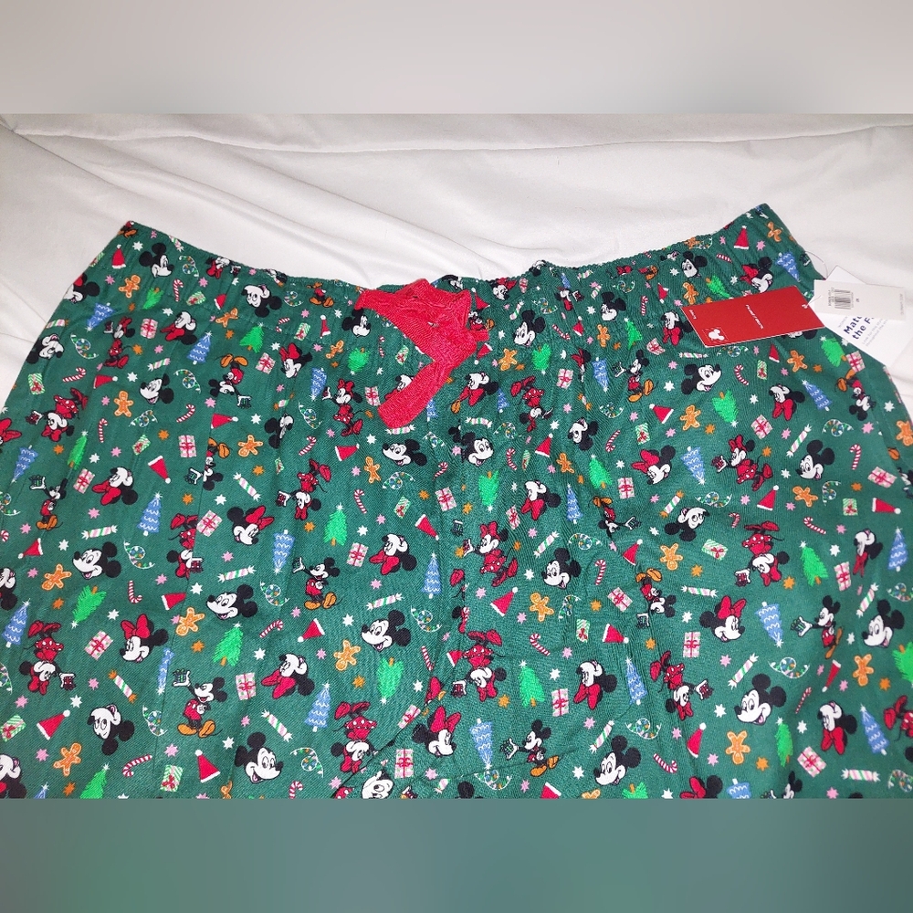 Disney Holiday Flannel Pajama Pants Size 2X Old Navy NWT Green - Picture 3 of 7